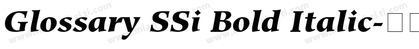 Glossary SSi Bold Italic字体转换